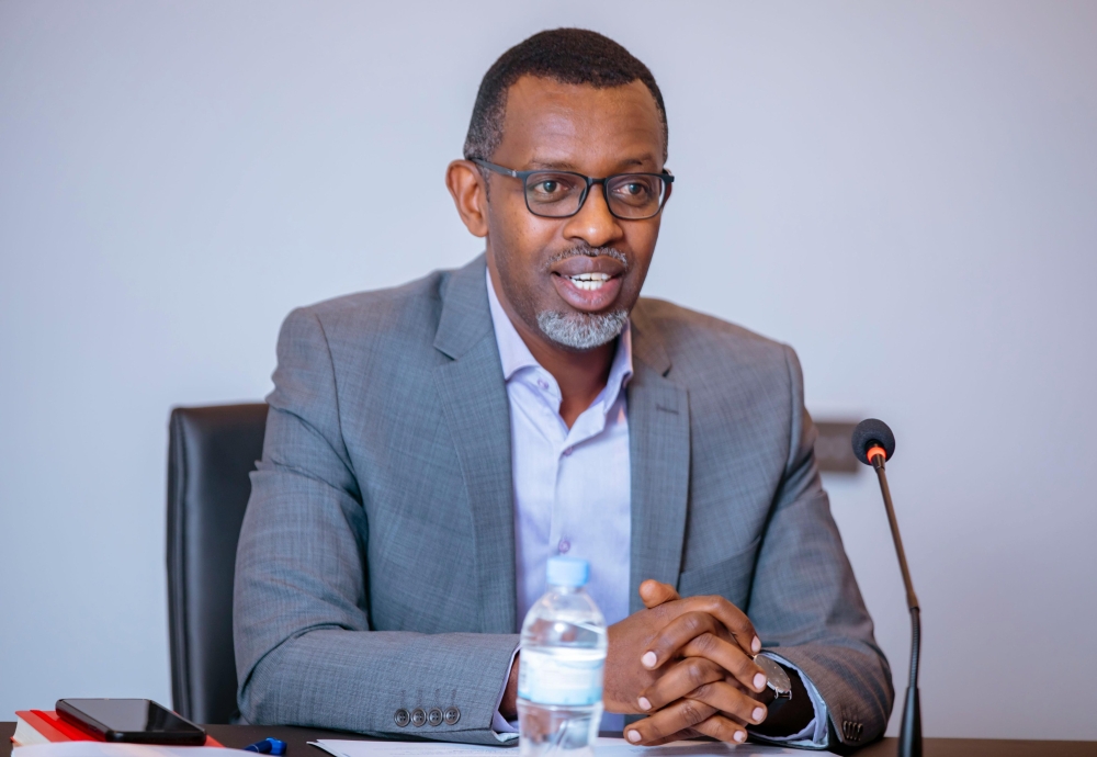 Richard Nyirishema, the newly appointed Minister of Sports speaks during the handover ceremony on Tuesday, August 20