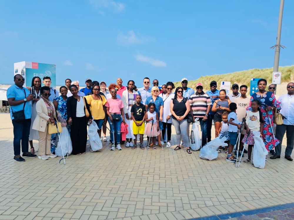 Rwandans, friends of Rwanda and locals after execersing Umuganda and celebration of the ten-year anniversary since its inception in 2014.