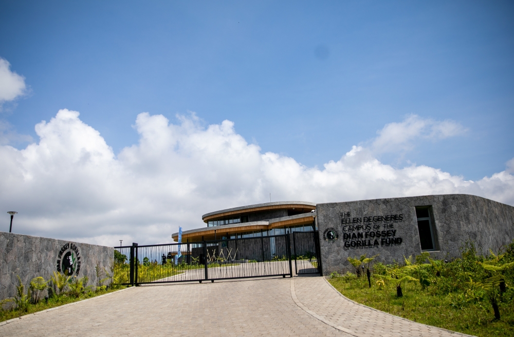 A landscape view  the newly inaugurated Ellen DeGeneres Campus. The $15m campus is located in the foothills of the Virunga Massif in Kinigi, in Musanze . Over 250,000 plant species are growing up in the campus