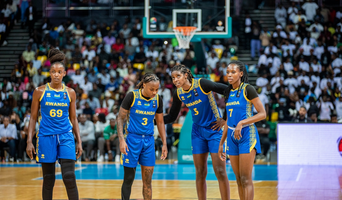 National team players during Wednesday night’s impressive 58-38 win over Argentina at the BK Arena. Photo by Dan Gatsinzi