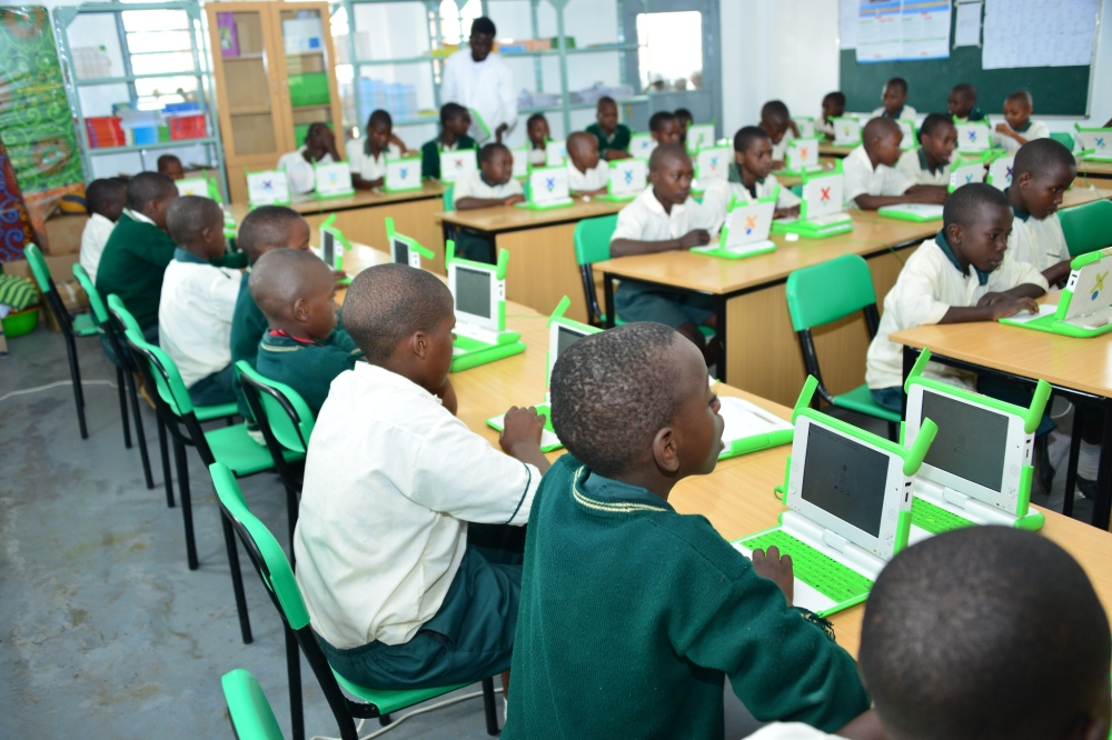 Children during IT class at Ecole Primaire Nyaruyenzi,in Mageragere Sector, Nyarugenge District on January 31,2020 .