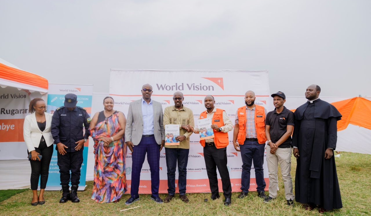 Government officials, World Vision staff during the handover ceremony at Ntende sector in Gatsibo District. Courtesy