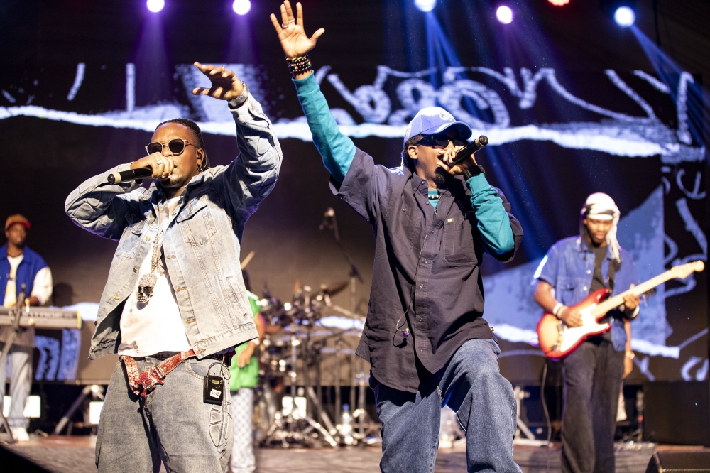 Rwandan Hip Hop legends  Riderman and Bulldogg perform at Icyumba cy’Amategeko concert on Saturday, August 24. All photos by Emmanuel Dushimimana