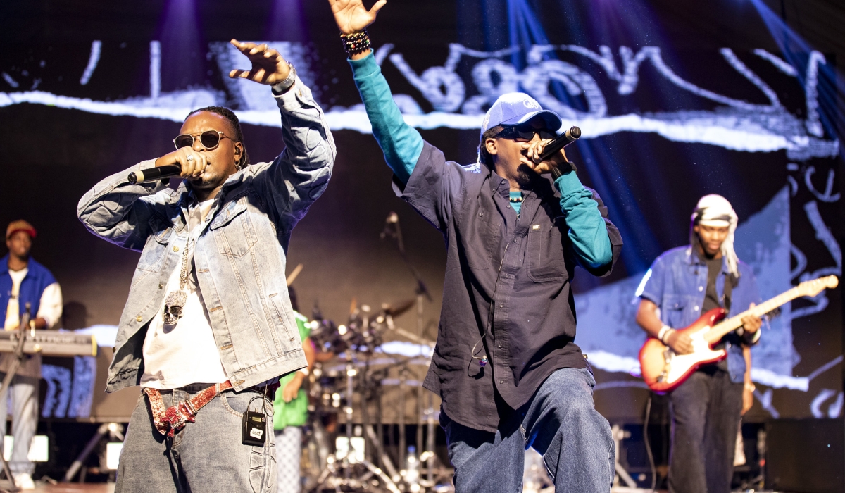 Rwandan Hip Hop legends  Riderman and Bulldogg perform at Icyumba cy’Amategeko concert on Saturday, August 24. All photos by Emmanuel Dushimimana