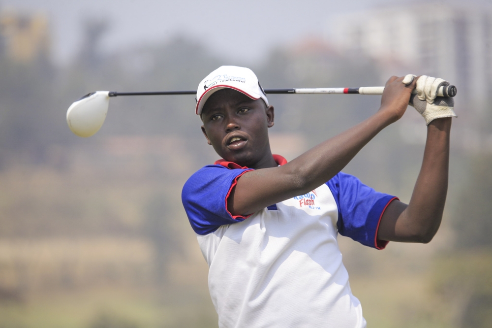 Budding Rwandan golfer Aloys Nsabimana during a past game in Kigali. Sam Ngendahimana