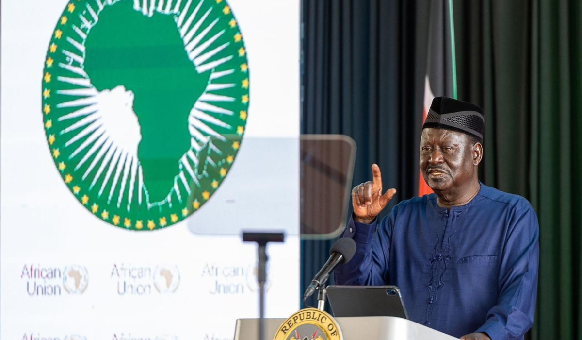 Raila Odinga delivers remarks during the launch of his campaign as the candidate for the position of the African Union Commission Chairperson. Courtesy