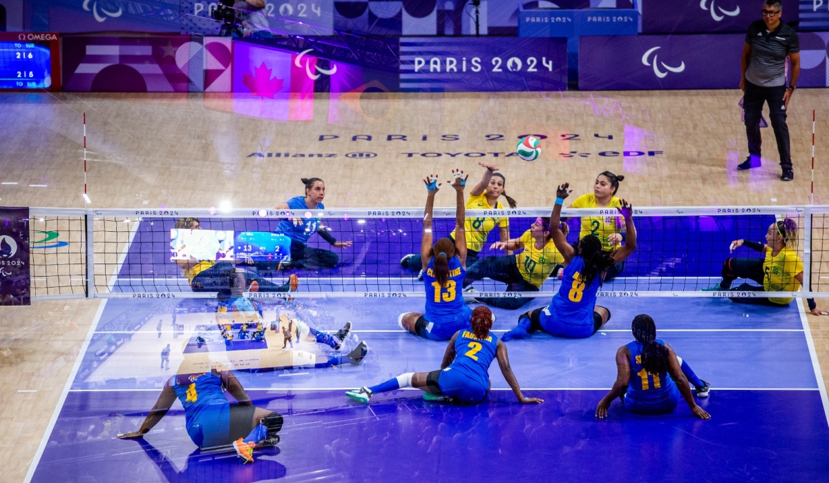 Rwanda women were Thursday, August 29, humbled by Brazil in three straight sets in the opening match of the Sitting Volleyball competition at the Paris 2024 Paralympics- Photos by World Para Volley