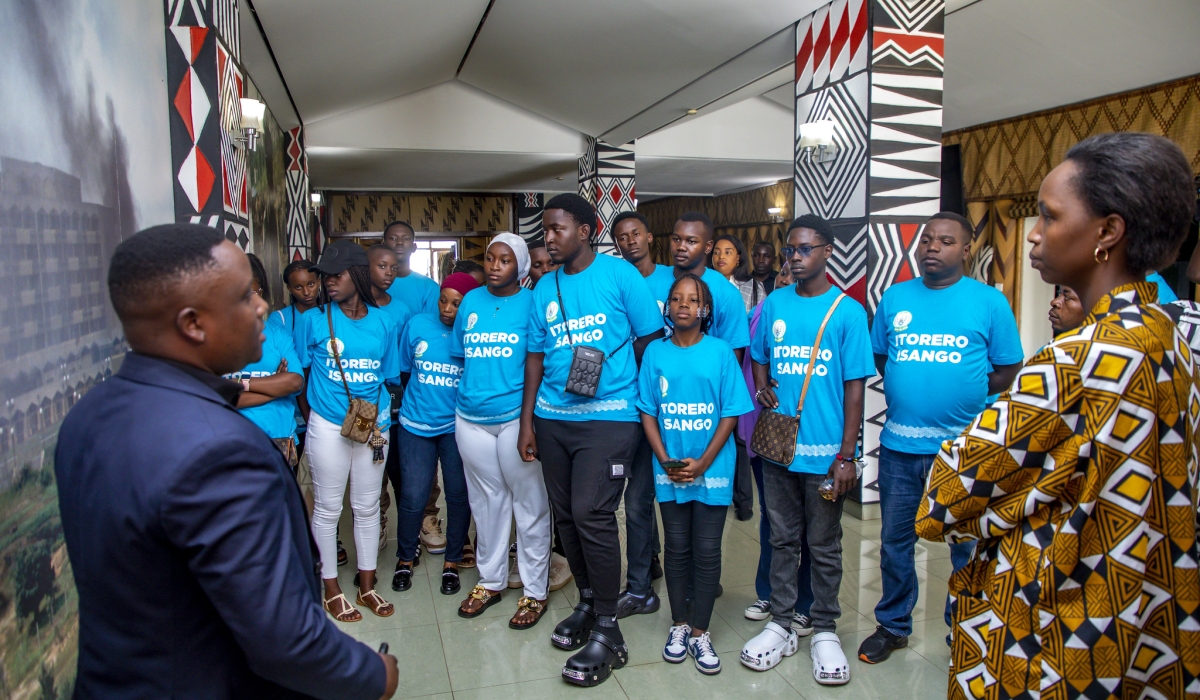 A group of 22 young Rwandans from Rwandan community in the Central African Republic  visiting Camapaign Against Genocide Museum on Thursday, August 29. Emmanuel Dushimimana