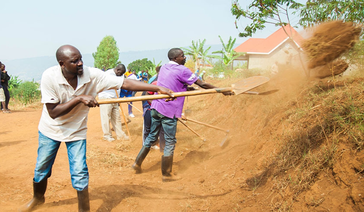 Residents of Karuruma in Gasabo District during Umuganda community work. Saturday, July 28 FILE Photo