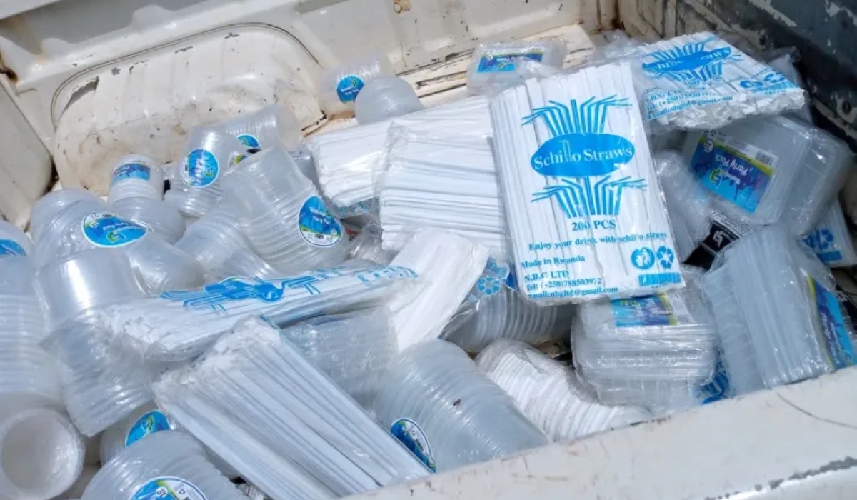 Some impounded single-use plastics that were collected from different shops in Kigali. File