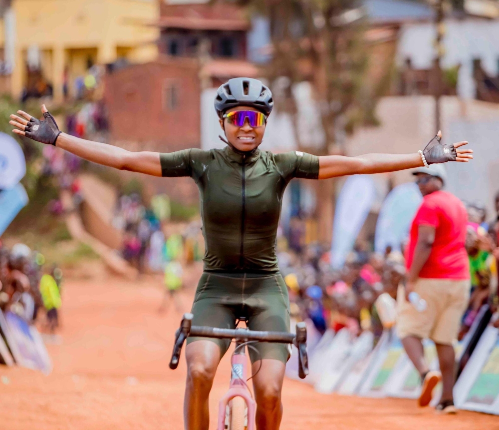 Viollette Neza Irakoze( Women Elite) the winner at  Umusambi Gravel Race” on Sunday, September 1.