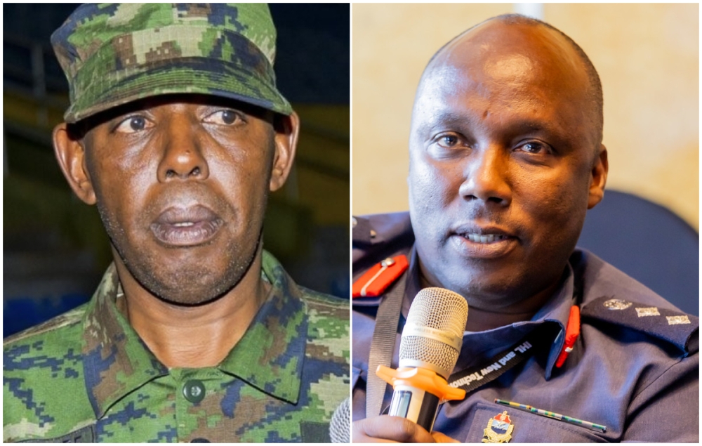 Brig Gen Majyambere (left) and Brig Gen Kanobayire are both currently on tour of duty, in Mozambique and South Sudan, respectively. 