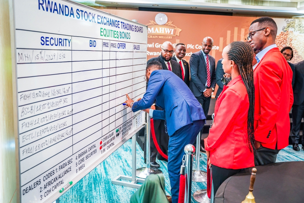 Mahwi Grain Millers PLC listed its first corporate bond worth Rwf5 billion on Rwanda Stock Exchange on Monday, September 2. Photos by Craish Bahizi