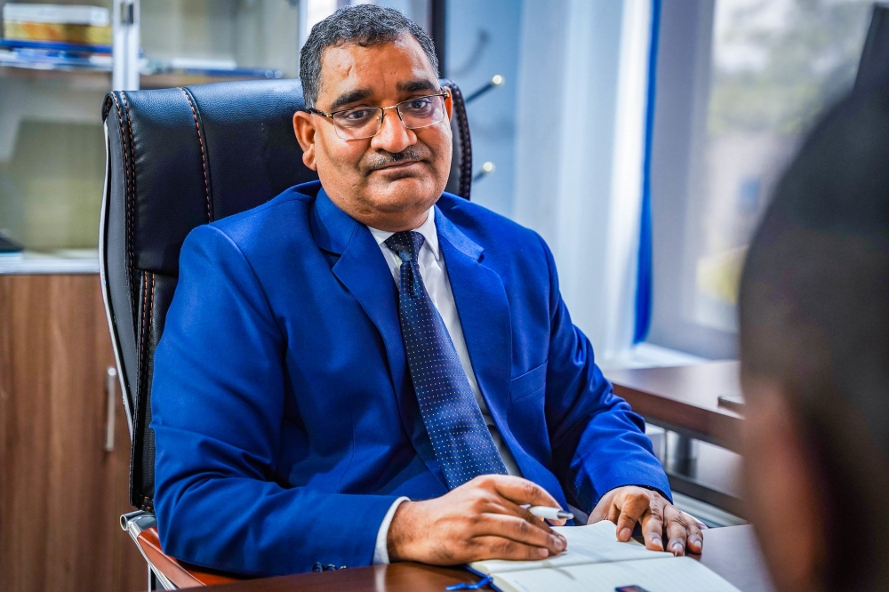 Mangesh Verma,  Cimerwa’s Chief Executive Officer during the interview with The New Times in Kigali on Monday, September 2. Photo by Craish Bahizi