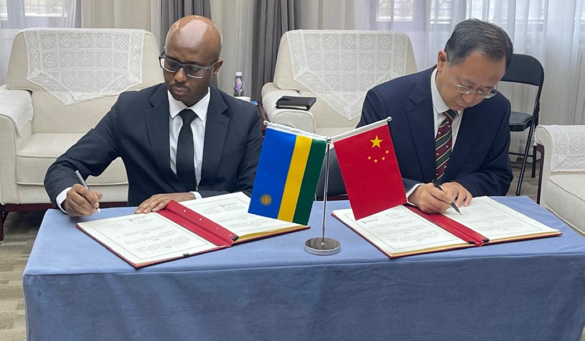 Minister of Finance and Economic Planning Yusuf Murangwa and Vice Chairman of the China International Development Cooperation Agency Liu Junfen on Tuesday, September 3.