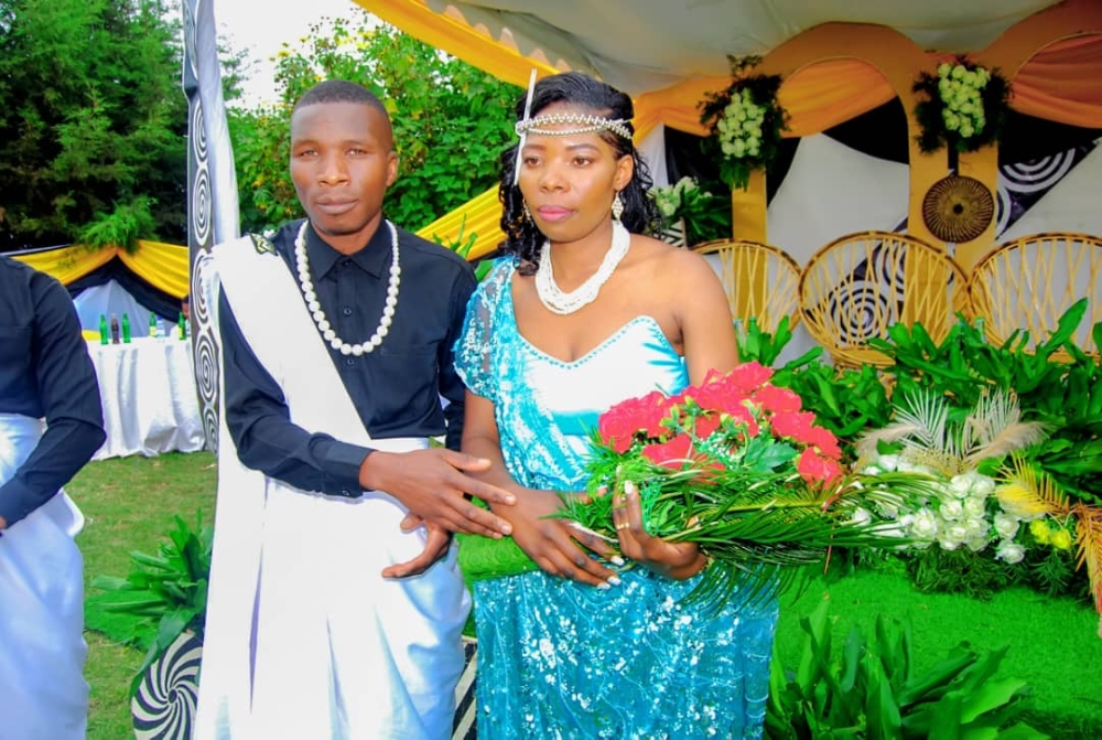 The couple during the introduction ceremony known as &#039;Gusaba&#039; of their marriage celebration.