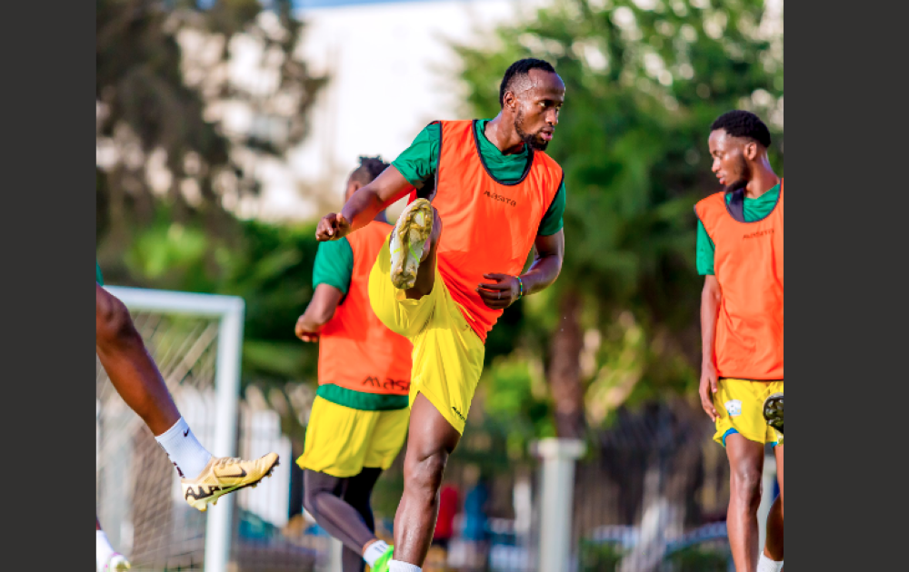 Rwandan centre back Thierry Manzi is one among players of Amavubi during a training session ahead of of the 2025 Africa Cup of Nations (AFCON) 