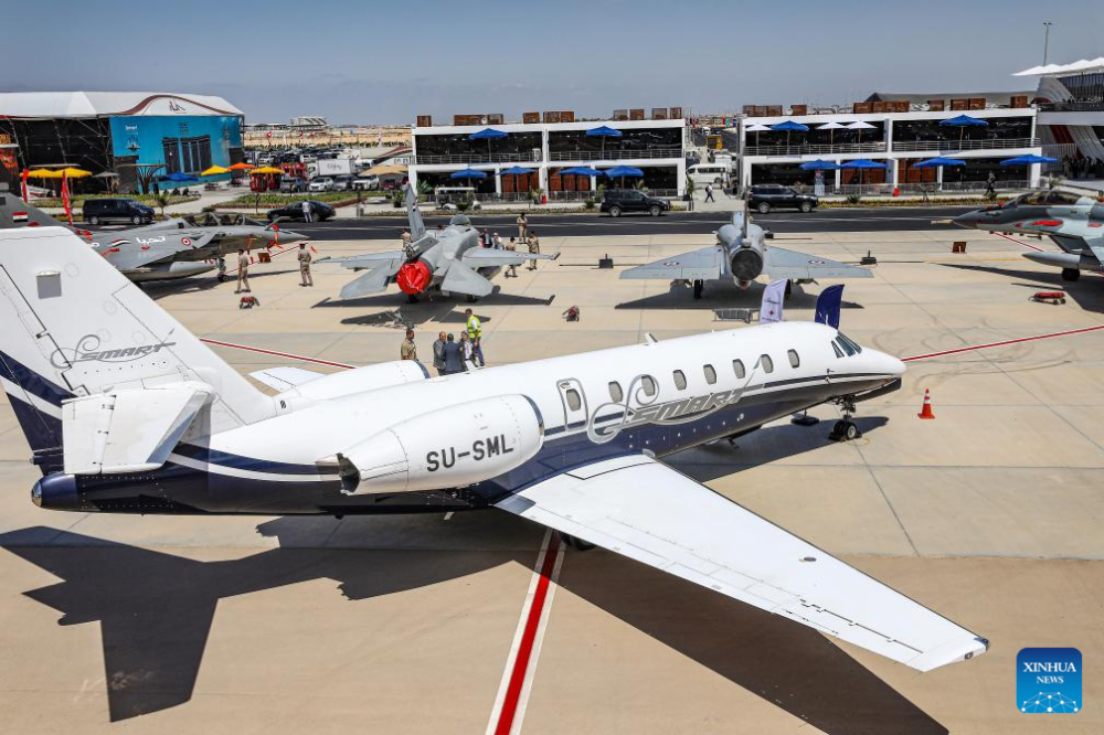 Aircraft are on display at the Egypt International Airshow at El Alamein International Airport in El Dabaa, Matrouh Governorate, Egypt, on Sept. 3, 2024. The first edition of the Egypt International Airshow kicked off on Tuesday at a northern airport in the country, with flight performances by air forces from Egypt, China, and other countries. (Xinhua/Ahmed Gomaa)