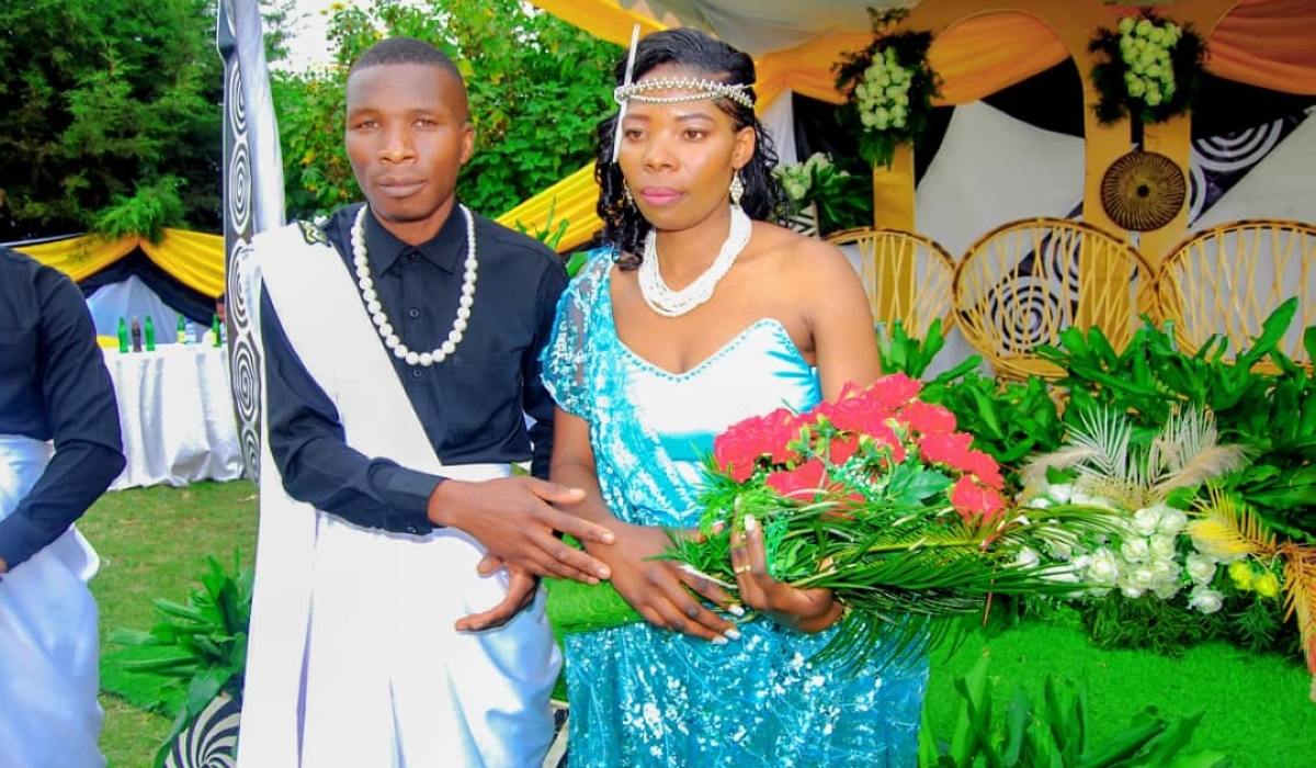 The couple during the introduction ceremony known as &#039;Gusaba&#039; of their marriage celebration.