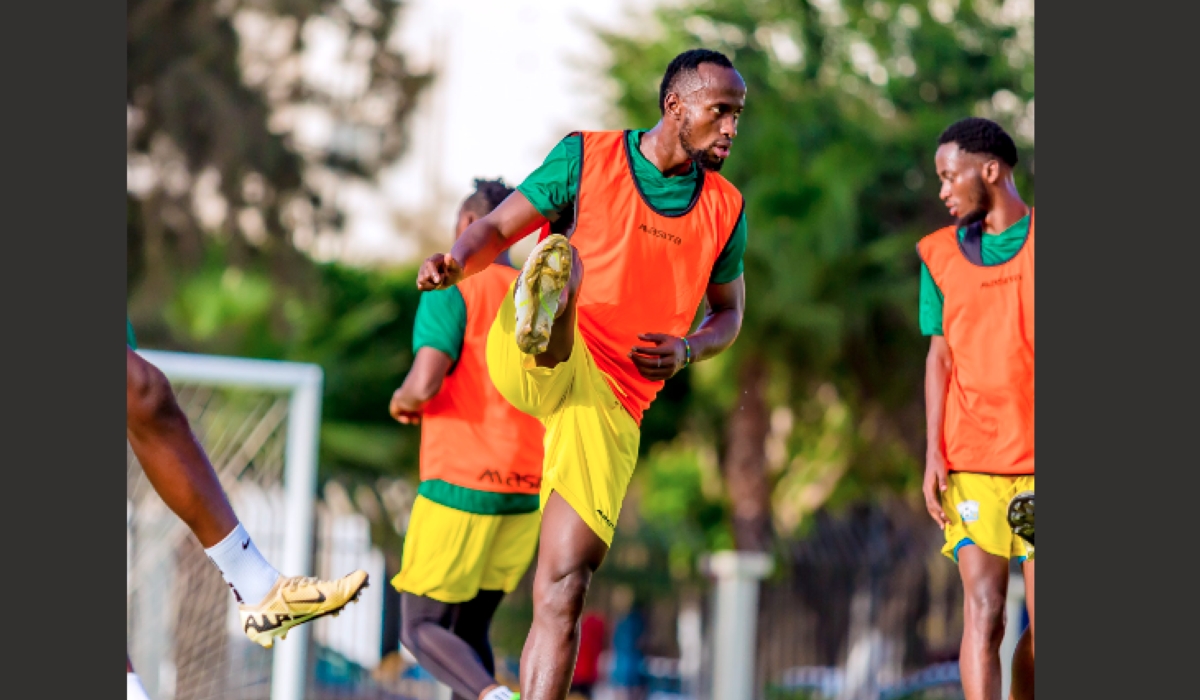 Rwandan centre back Thierry Manzi is one among players of Amavubi during a training session ahead of of the 2025 Africa Cup of Nations (AFCON) 