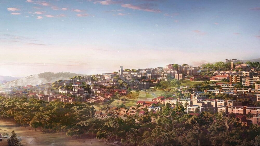  A segment of an artist&#039;s impression of Kigali Green City project in Kinyinya Sector Gasabo District. While addressing journalists on September 3, City of Kigali officials revealed that the former Deutsche Welle Radio site land will become Kinyinya ‘Forest Eco-park while implementing the Green City Master Plan that has been completed. Courtesy 