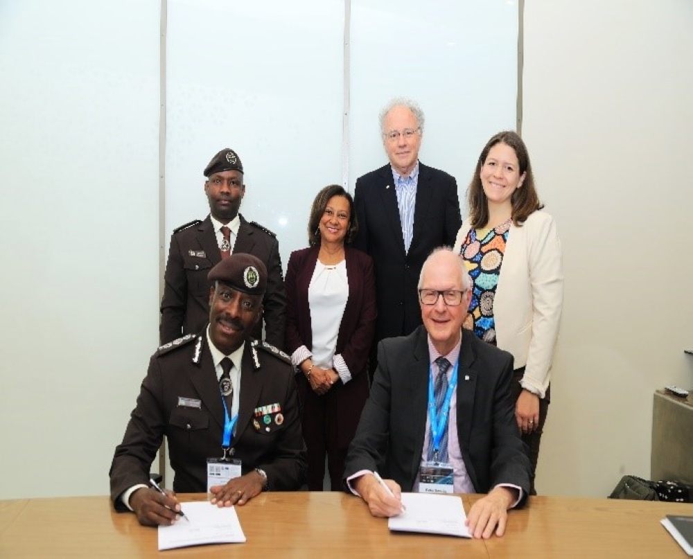 RCS CG Evariste Murenzi and  ICPA President Peter Severin sign an MoU to host the 27th ICPA AGM Annual General Meeting and Conference  in Rwanda In October 2025. File