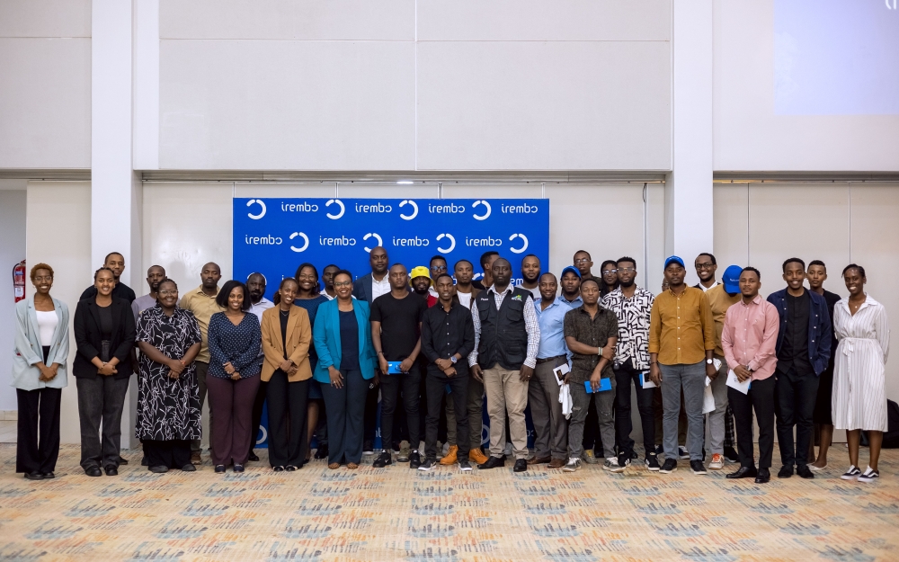 Participants pose for a group photo at  a media event  that aims to educate Rwandans on navigating the platform&#039;s various online services, on Wednesday, September 4.