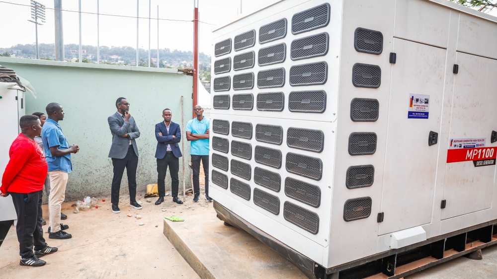 Minister of Sports Richard Nyirishema visits Kigali Pele Stadium as they install a new generator on Thursday, September. Photos by Craish BAHIZI