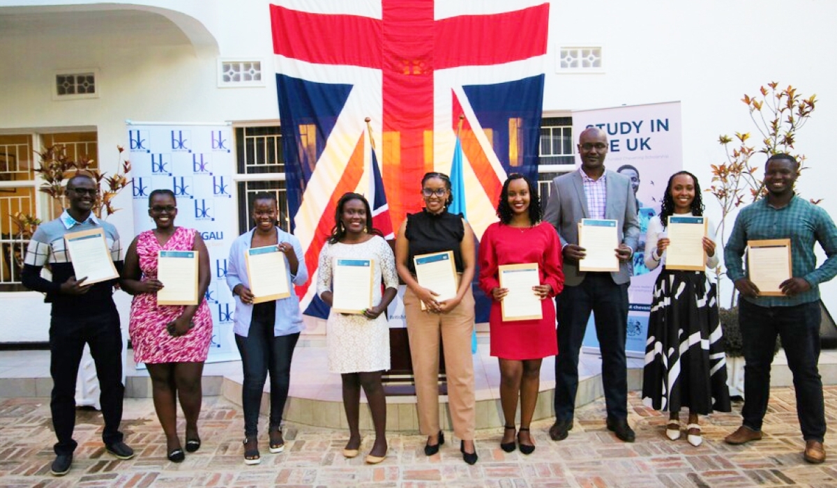 Some of the Rwandans who were selected for Chevening Scholarship Programme in The United Kingdom in 2022. File