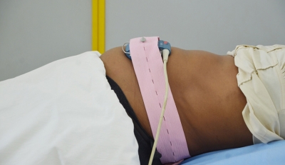 A pregnant woman during a medical check-up at the hospital in Kigali. Sam Ngendahimana