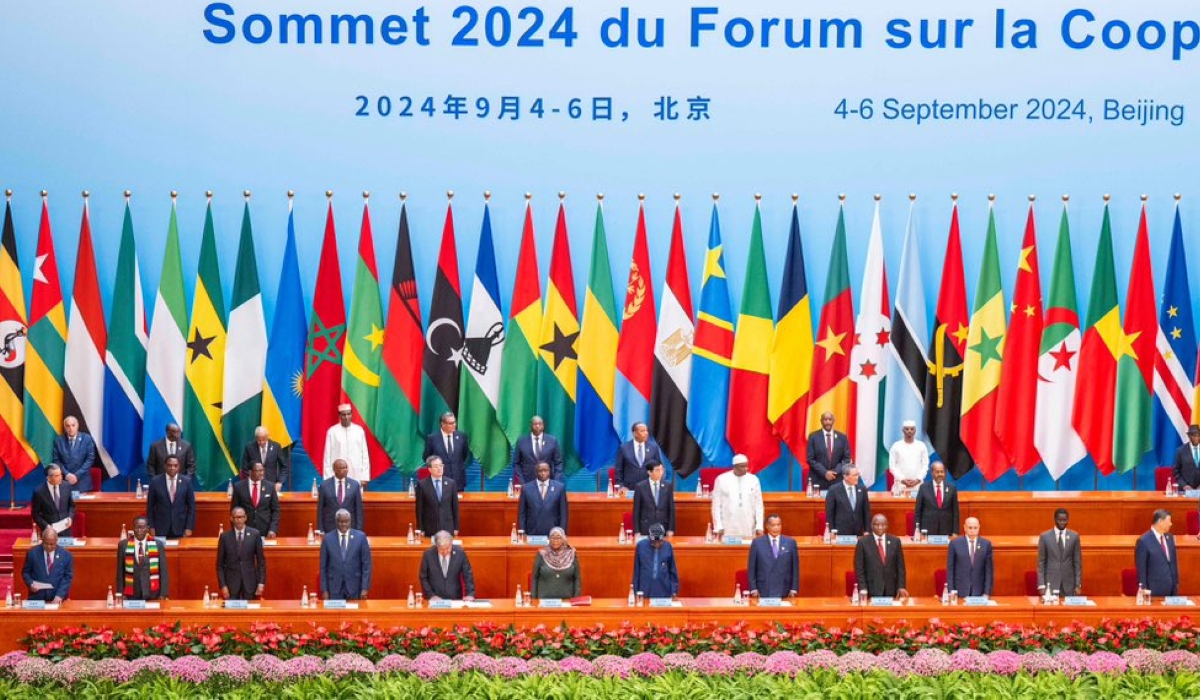 Heads of State and leaders from the continent and from China during the opening ceremony of the 2024 Forum on China-Africa Cooperation (FOCAC) Summit on  September 5. Village Urugwiro