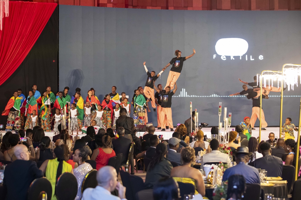 Performers entertain the audience during the colourful event at KCC on Saturday. Photos by Willy Mucyo