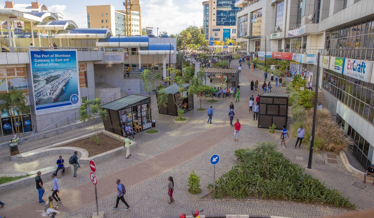 A view of Imbuga City Walk, Kigali&#039;s leading recreational space in Kigali Business District. Courtesy