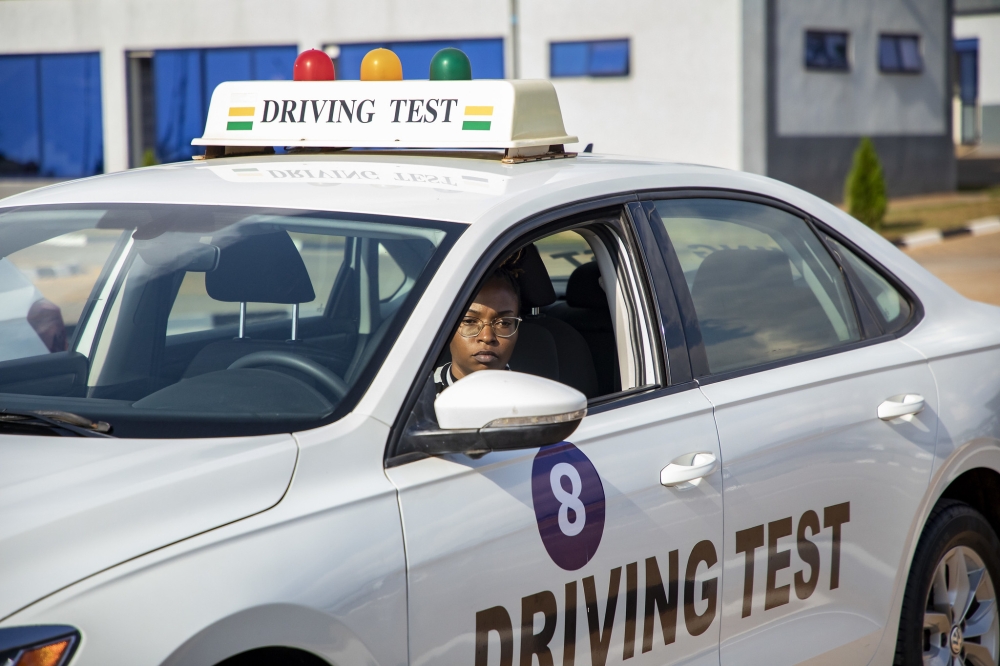 One of the 22 candidates who took the driving test at Busanza Automated Driving Centre on Monday, September 9. All photos by Emmanuel Dushimimana