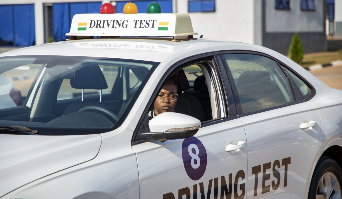 One of the 22 candidates who took the driving test at Busanza Automated Driving Centre on Monday, September 9. All photos by Emmanuel Dushimimana