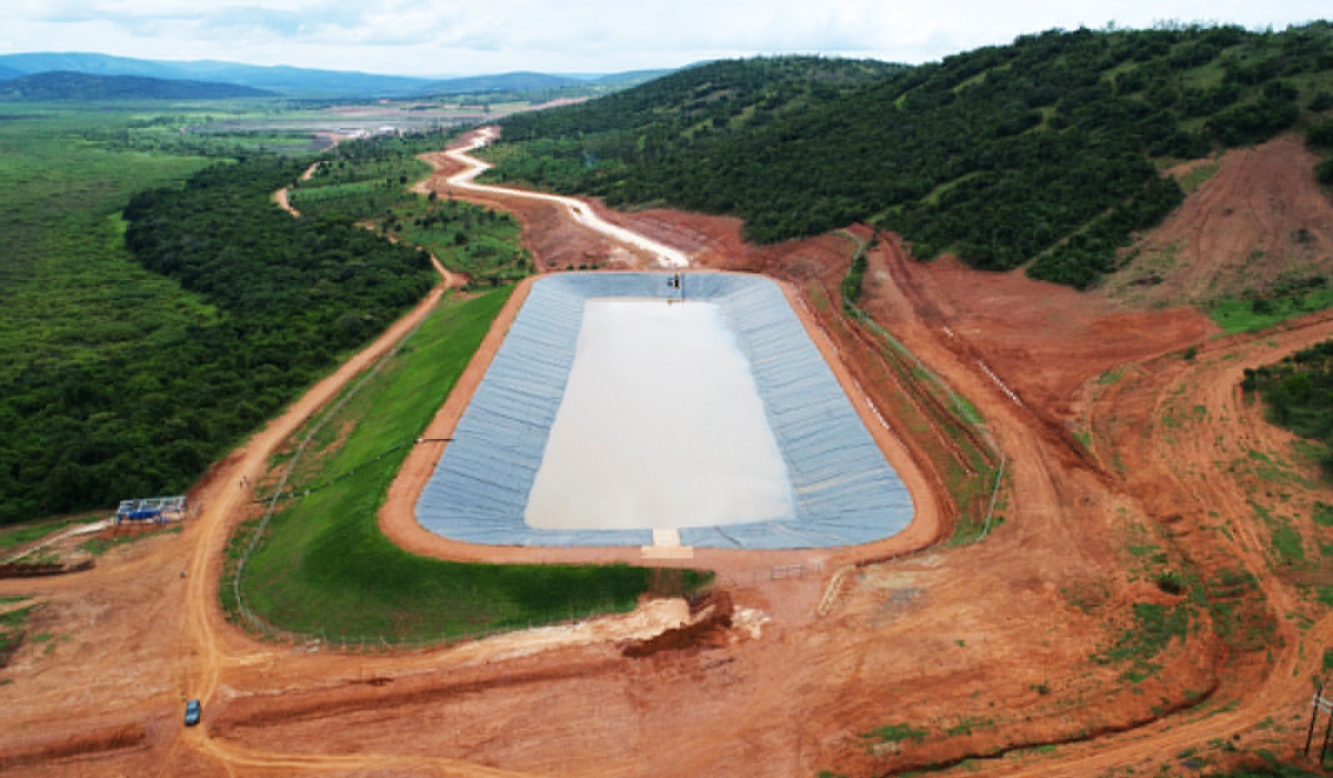 The aerial view of the ongoing construction activities of some infrastructure at Gabiro Agribusiness Hub.  File