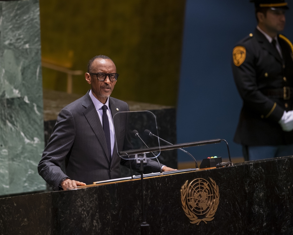 President Kagame delivers Rwanda&#039;s statement at the 74th United Nations General Assembly in  New York, on September 24, 2019. Photo by Village Urugwiro