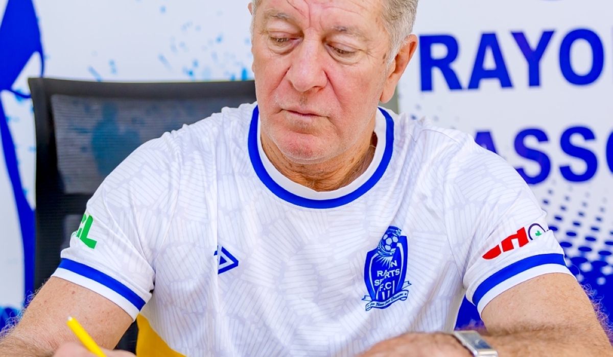 Rayon Sports’ head coach Roberto Oliveira Gonçalves do Carmo during a press conference at head office on July 25.