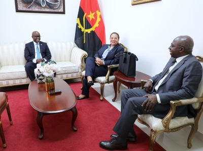 Rwanda&#039;s Minister of Foreign Affairs and International Cooperation Olivier Nduhungirehe, DR Congo&#039;s Minister of Foreign Affairs Therese Kayikwamba Wagner and Angolan foreign minister Tete Antonio during the meeting in Luanda on Saturday, September 14. Courtesy