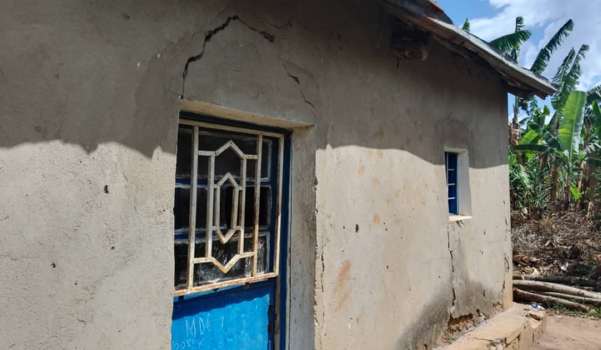 One of over 60 houses that have been identified to be relocated from a mining site in Kayonza District.  Underground mining activities have damaged many houses, sometimes developing cracks that can cause them to collapse. All Photos by Emmanuel Nkangura