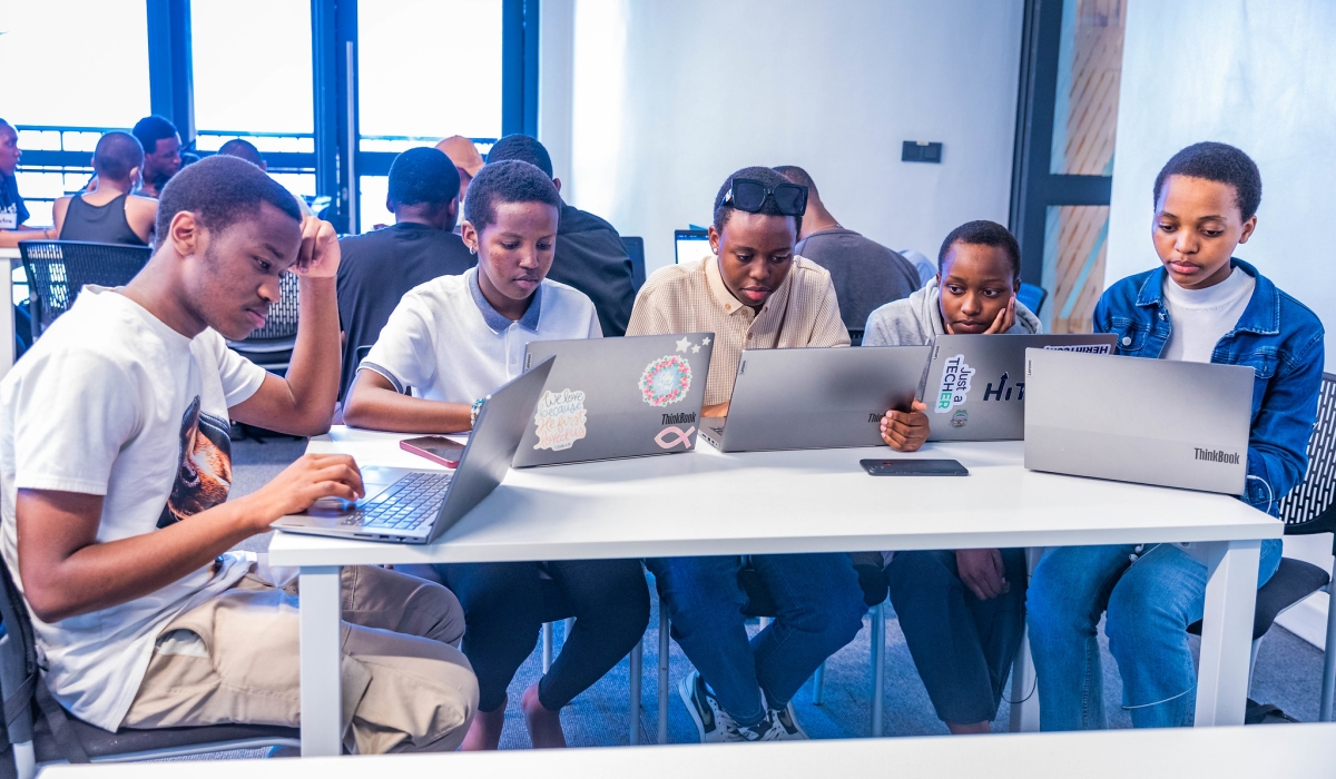 Young coders during a hackaton competition at Africa Leadership University August 17, 2024. Rwanda is implementing a scheme to train one million coders under NST2. Craish Bahizi