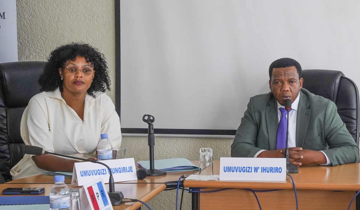 Alphonse Nkubana the newly elected spokesperson for the National Consultative Forum of Political Organisations and Clementine Uwitije  his deputy, on September 19. All photos by Craish Bahizi