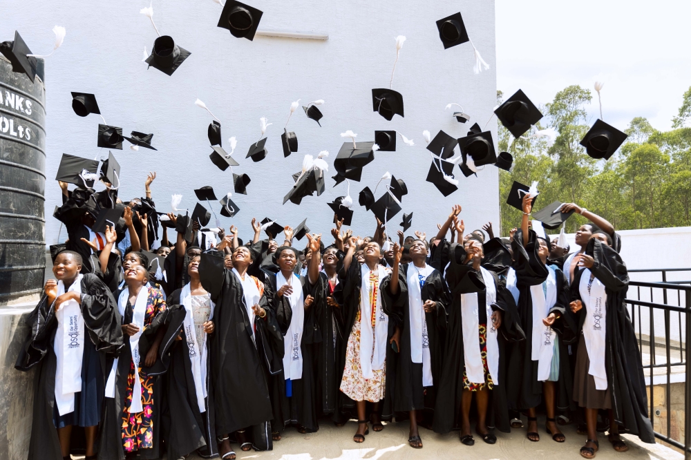 Students celebrate during the graduation ceremony