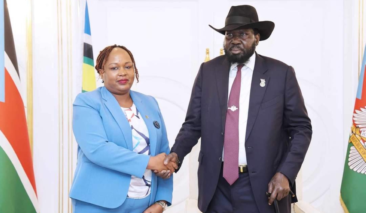 EAC Secretary General Veronica M. Nduva and the Chairperson of the Summit of the EAC Heads of State and President of the Republic of South Sudan, Salva Kiir Mayardit, meet in State House Juba, on Thursday, September 19. All photos courtesy of the EAC.