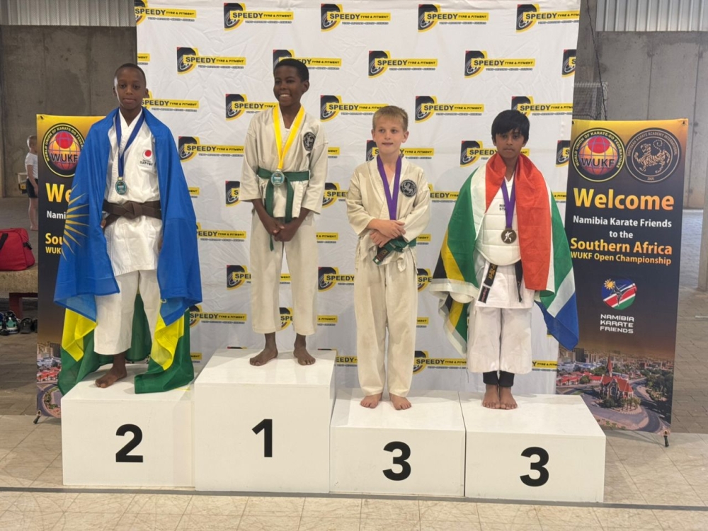 Two young Rwandan Karatekas, Salvien Twagirumukiza and Tony Gisa, have made their mark at the Southern Africa WUKF Open Championship in Windhoek, Namibia