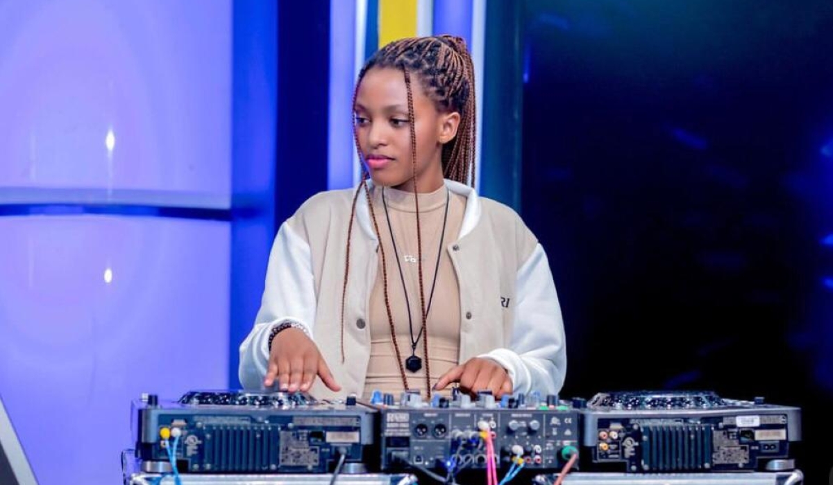 Liliane Tuyambaze, commonly known as DJ Crush, on duty during a past event in Kigali.