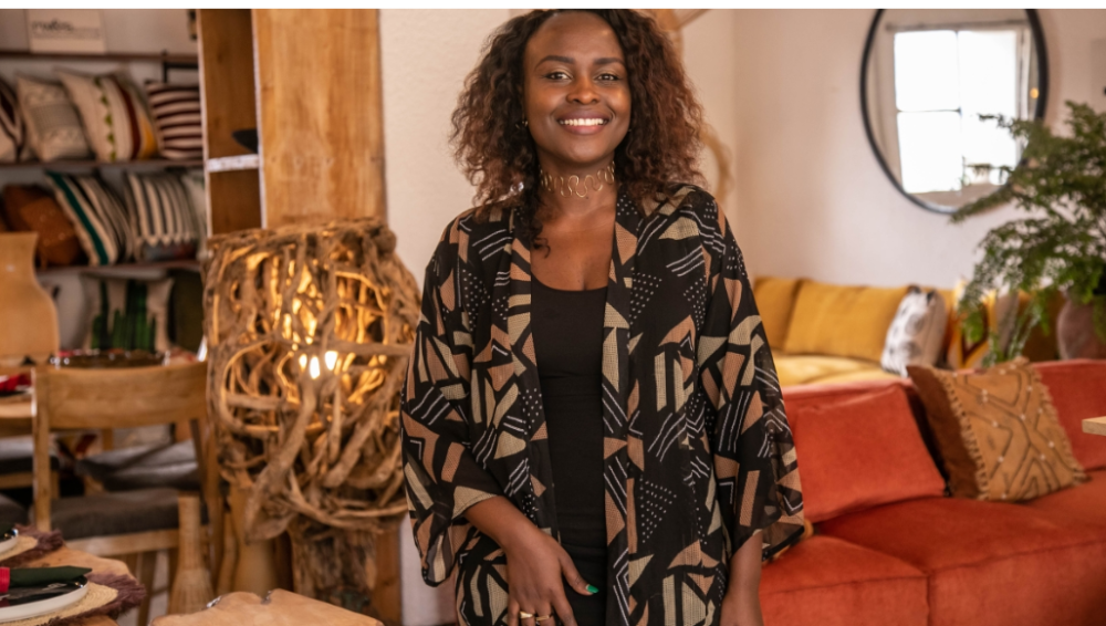 Fashion designer and businesswoman Joselyne Umutoniwase, CEO and founder of Rwanda Clothing.