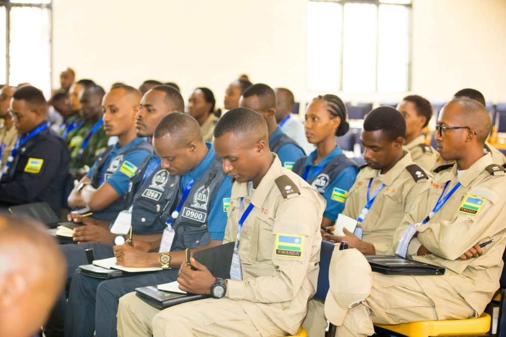 Participants at  the launch of the 2024 Africa Amnesty Month project at the Police Training School, Gishari, on September 23. Courtesy