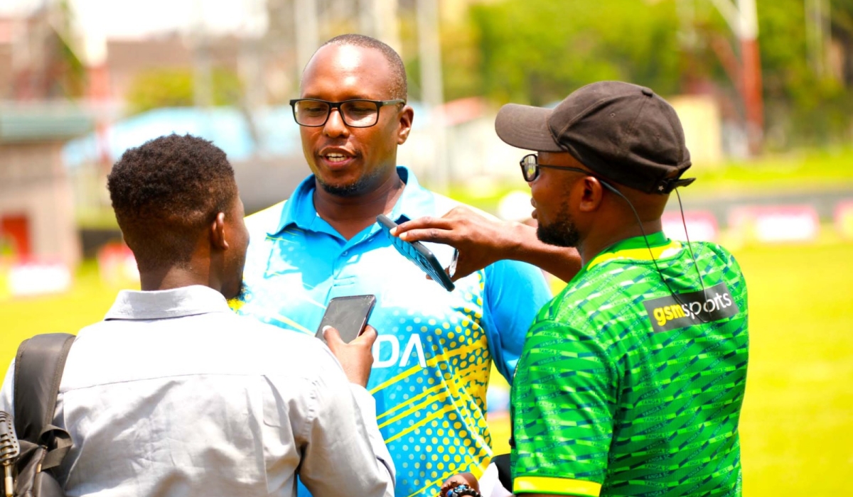 Rwanda Cricket Association president Stephen Musaale speaks to the media. Courtesy