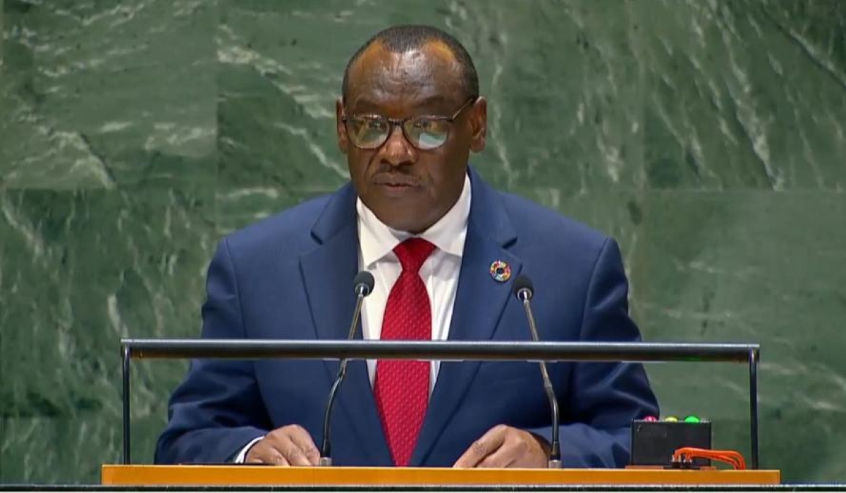 Amb. Claver Gatete, the United Nations Under-Secretary-General and Executive Secretary of ECA (UNECA), addresses the United Nations General Assembly on Monday, September 23. Courtesy